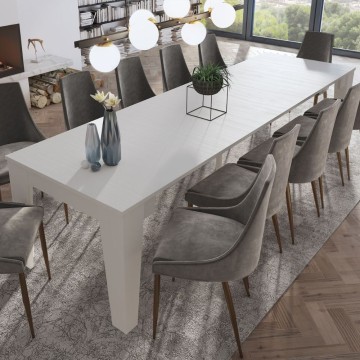 Luka 90x51,6 Weißer ausziehbarer Konsolentisch - ToscoHome