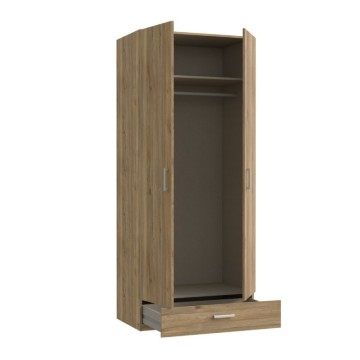 copy of Kleiderschrank 2 Türen 1 Schublade weiß 89x54x210.5H Arcadia