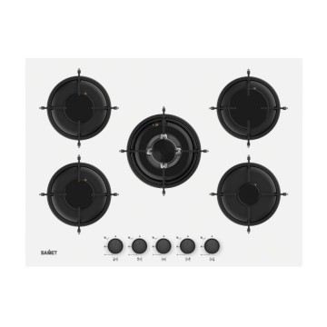 Samet Minerva70 5-Flammen-Kochfeld aus weißem Glas