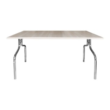 Tavolo pieghevole ESFB03 colore olmo con gambe in metallo cromo 120x80x76.5H