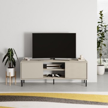 Mobile porta Tv con frontale curvo 2 ante e vani a giorno in finitura cashmere 150x40x55H Frem
