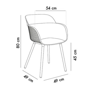 Shell-P zementgrauer Sessel
