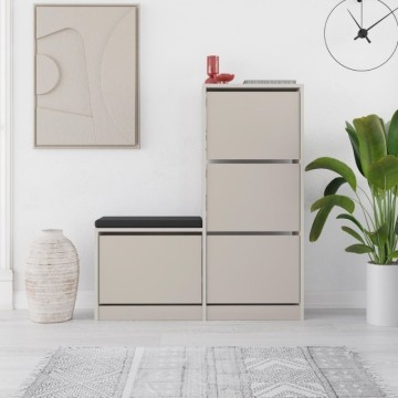 copy of Scarpiera con panca a 4 ante a ribalta colore noce 105x26x118.5H Dude