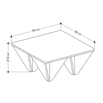 Quadratischer Couchtisch aus Eiche Diamond