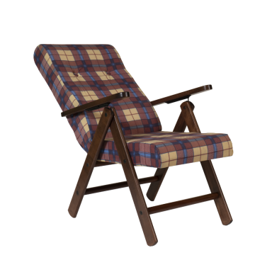 Verstellbarer Sessel Roma Bordeaux karierter Stoff