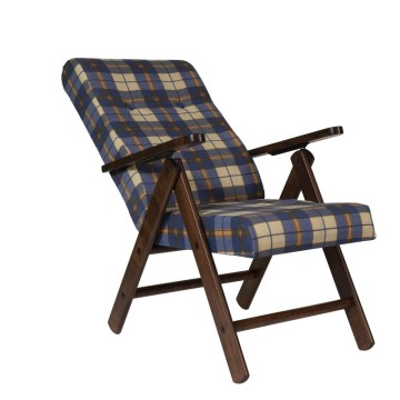 Verstellbarer Sessel Roma blau-karierter Stoff