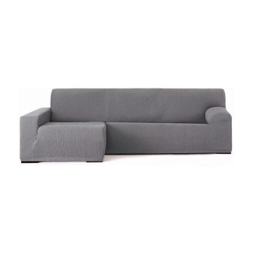 Troya elastischer Sofabezug links grau peninsula lange Armlehne 250/310
