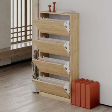 Schuhschrank SHC540OAK vier Klapptüren Eiche