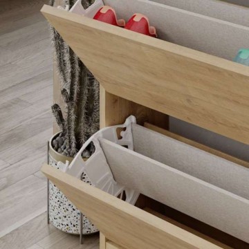 Schuhschrank SHC540OAK vier Klapptüren Eiche