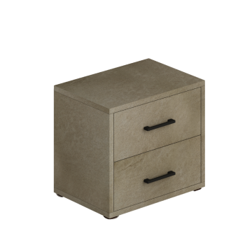Nachttisch 2 Schubladen 52x36x43H Ton