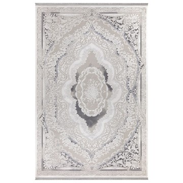 Asya CR60 Teppich mit grauem Hintergrund und weißem orientalischem Dekor 160x230