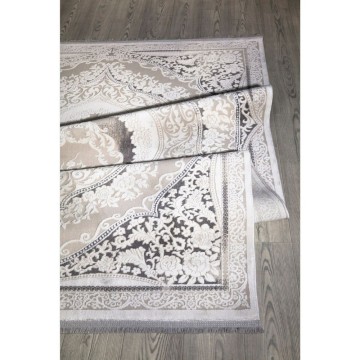 Asya CR60 Teppich mit grauem Hintergrund und weißem orientalischem Dekor 160x230