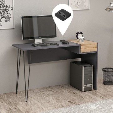 Candy anthrazit nussbaum schreibtisch usb ports 121x45