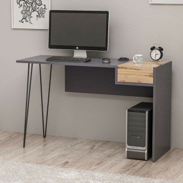Candy anthrazit nussbaum schreibtisch usb ports 121x45