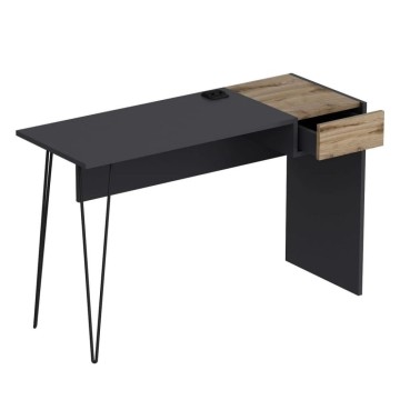 Candy anthrazit nussbaum schreibtisch usb ports 121x45