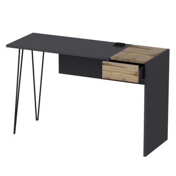 Candy anthrazit nussbaum schreibtisch usb ports 121x45
