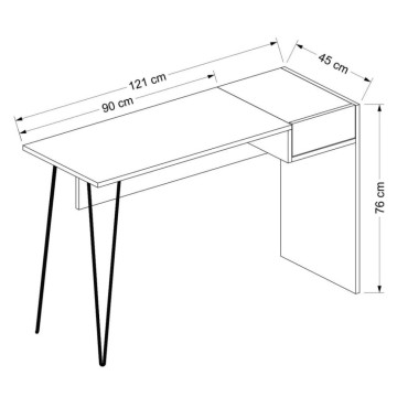 Candy anthrazit nussbaum schreibtisch usb ports 121x45