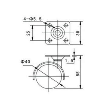 Drehrad Durchmesser 40 schwarz 41004204250