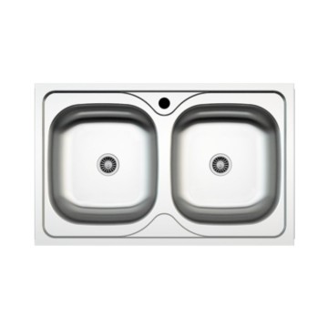 Einbauspüle MP862V Stahl 86x50 cm zwei Becken