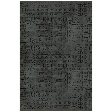 Vadi anthrazit rutschfester Chenille Teppich mit geometrischem Dekor 160x230