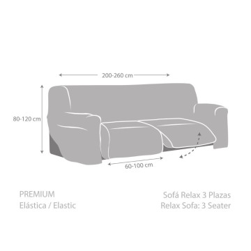 Jaz Liegesessel 3-Sitzer Sofa Bezug beige 200-260