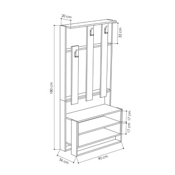 Chester Nussbaum Dielenschrank 90x36x180