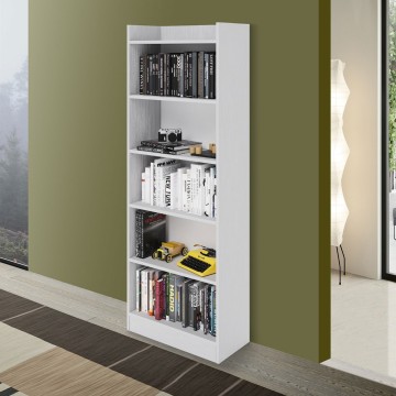Bücherregal Alessia 64x29x180H weiß Esche