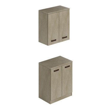 Wäscherei zweitürige Badezimmer Wandschrank 71x38x77 Ton
