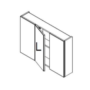Solo3 weißer Badezimmer-Wandschrank mit 3 Spiegeltüren