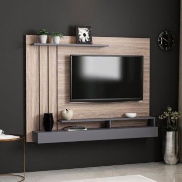Lawrance 157 Nussbaum anthrazit Detail TV-Wand