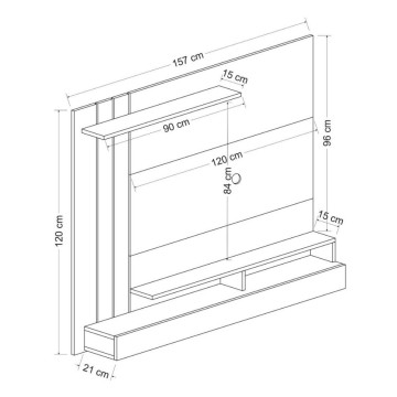 Lawrance 157 Nussbaum anthrazit Detail TV-Wand