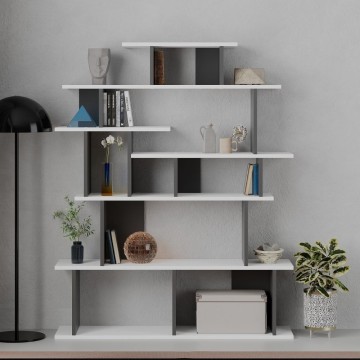 Apollon anthrazit-weißes Design-Bücherregal