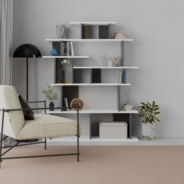 Apollon anthrazit-weißes Design-Bücherregal