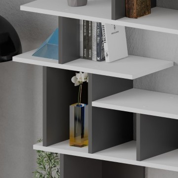 Apollon anthrazit-weißes Design-Bücherregal