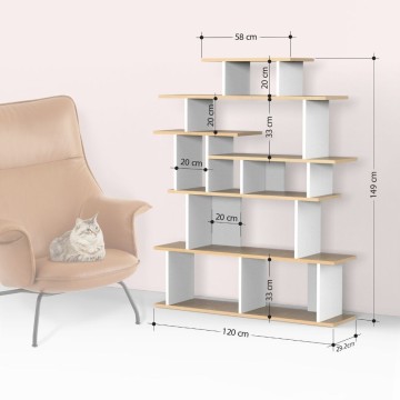 Apollon anthrazit-weißes Design-Bücherregal