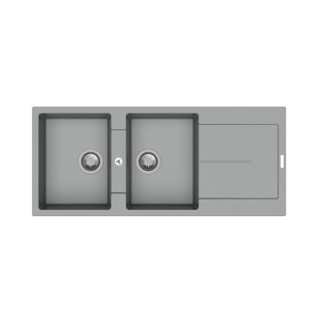 Enigma D200 2-Kammer-Spülbecken und Abtropffläche Chrom