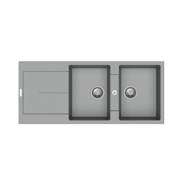 Enigma D200 2-Kammer-Spülbecken und Abtropffläche Chrom