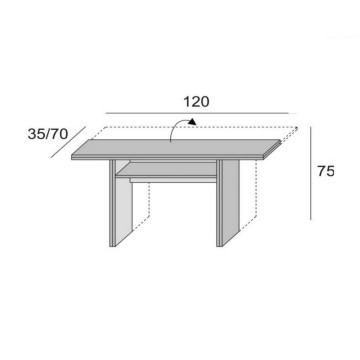 Klappbarer Konsolentisch Ikebana Beton 120x35