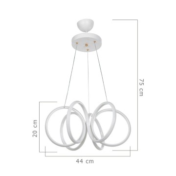 LED-Pendelleuchte Ilya spiralförmig weiß MDL4439
