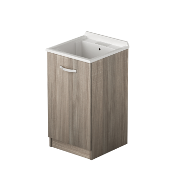 Wäschewaschbecken mit Tür 47x50x86 Ulme