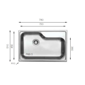 Samet DXT780 Einbecken-Küchenspüle 78x51