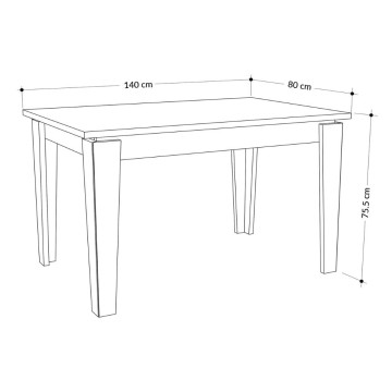 Tolmen anthrazit 140x80 cm Ausziehtisch
