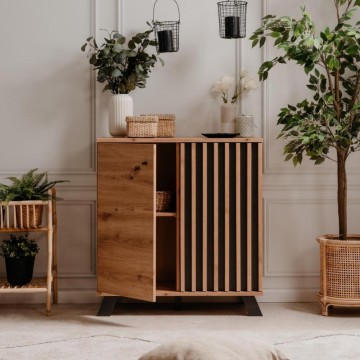 Medan01D Sideboard 2 Türen Eiche anthrazit