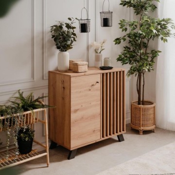 Medan01D Sideboard 2 Türen Eiche anthrazit