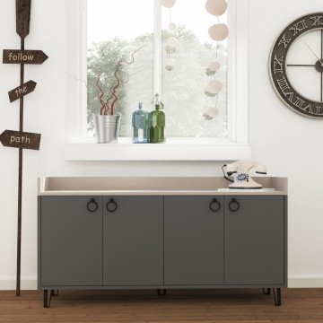 Dea Sideboard 4 Türen anthrazit taubengrau 140x36x80 h
