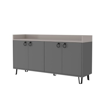 Dea Sideboard 4 Türen anthrazit taubengrau 140x36x80 h