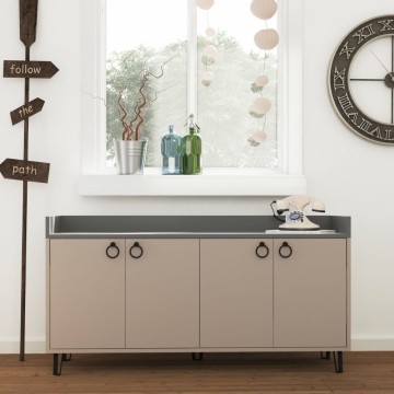 Dea Sideboard 4 Türen taubengrau anthrazit 140x36x80 h