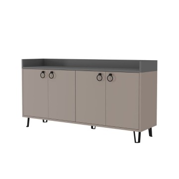 Dea Sideboard 4 Türen taubengrau anthrazit 140x36x80 h