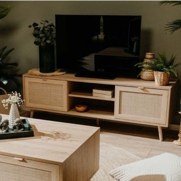 Bali 56A TV-Schrank 2 Türen mit Weidenoptik