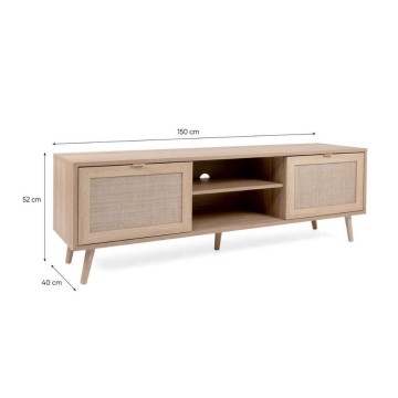 Bali 56A TV-Schrank 2 Türen mit Weidenoptik